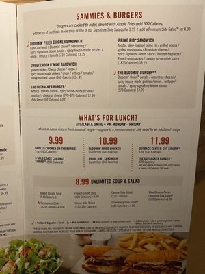Outback Steakhouse Charlotte Menu With Prices