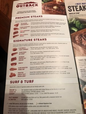 Outback Steakhouse Colorado Springs Menu With Prices