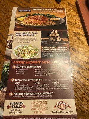Outback Steakhouse Columbus Menu With Prices