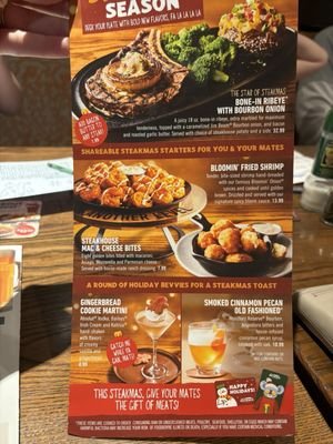 Outback Steakhouse Greenwood Menu With Prices